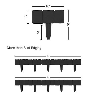 Pure Garden 10-Pack Decorative Plastic Garden Edging Stone Interlocking Lawn Stakes