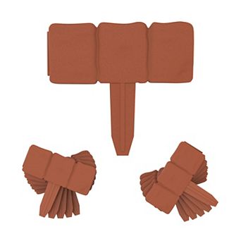 Pure Garden 10-Pack Decorative Plastic Garden Edging Stone Interlocking Lawn Stakes