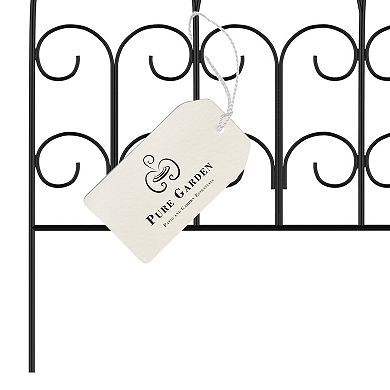 Pure Garden 5-Pack Black Metal Garden Fencing