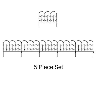 Pure Garden 5-Pack Black Metal Garden Fencing
