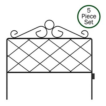 Pure Garden 5-Pack Black Metal Garden Fencing