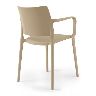 WRG Home Modern Outdoor/Indoor Stacking Patio Chairs 2-Piece Set