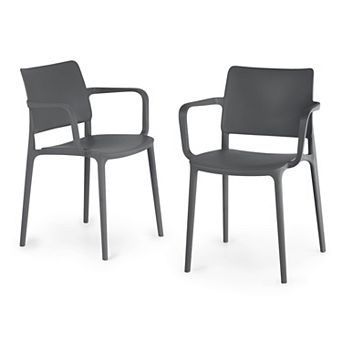 WRG Home Modern Outdoor/Indoor Stacking Patio Chairs 2 pc Set