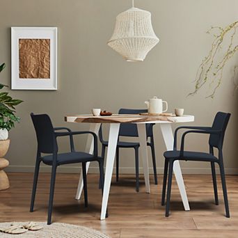 WRG Home Modern Outdoor/Indoor Stacking Patio Chairs 2 pc Set