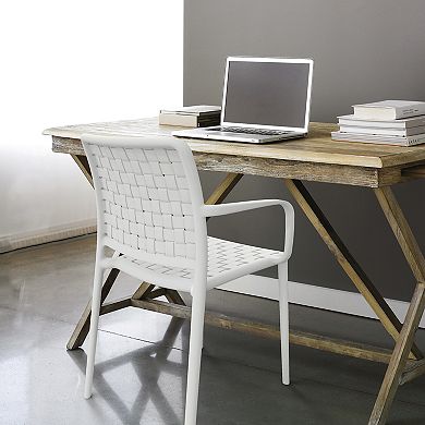 WRG Home Bari Modern Outdoor / Indoor Stacking Patio Dining Chairs 2-piece Set