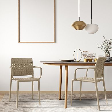 WRG Home Bari Modern Outdoor / Indoor Stacking Patio Dining Chairs 2-piece Set