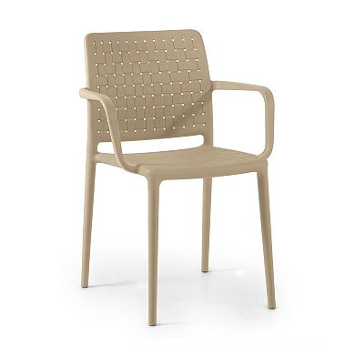 WRG Home Bari Modern Outdoor / Indoor Stacking Patio Dining Chairs 2-piece Set