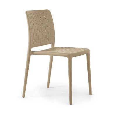 WRG Home Bari Modern Outdoor / Indoor Stacking Patio Dining Side Chair 2-piece Set
