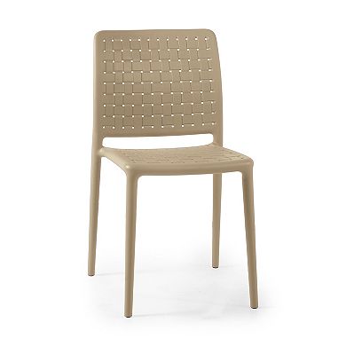 WRG Home Bari Modern Outdoor / Indoor Stacking Patio Dining Side Chair 2-piece Set