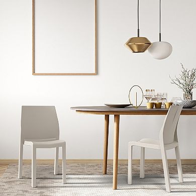 WRG Home Palma Modern Outdoor / Indoor Stacking Patio Dining Chairs 2-piece Set