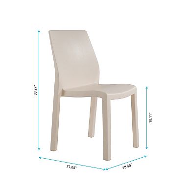 WRG Home Palma Modern Outdoor / Indoor Stacking Patio Dining Chairs 2-piece Set