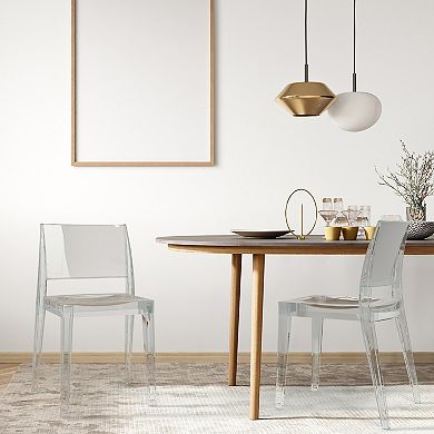 WRG Home Palermo Modern Outdoor / Indoor Stacking Patio Dining Chairs 2-piece Set