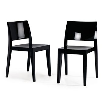 WRG Home Palermo Modern Outdoor / Indoor Stacking Patio Dining Chairs 2 pc Set