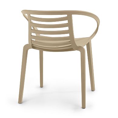 WRG Home Syracuse Modern Outdoor / Indoor Stacking Patio Dining Chairs 2-piece Set