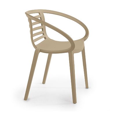 WRG Home Syracuse Modern Outdoor / Indoor Stacking Patio Dining Chairs 2-piece Set