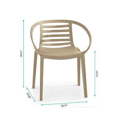 WRG Home Syracuse Modern Outdoor / Indoor Stacking Patio Dining Chairs 2-piece Set