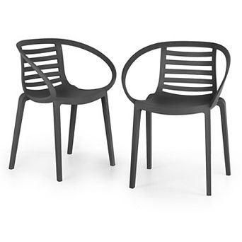 WRG Home Syracuse Modern Outdoor / Indoor Stacking Patio Dining Chairs 2 pc Set
