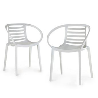 WRG Home Syracuse Modern Outdoor / Indoor Stacking Patio Dining Chairs 2 pc Set