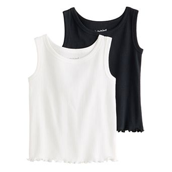 Baby & Toddler Girls Jumping Beans® 2-Pack Essential Ribbed Lettuce Edge Tank Top