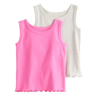 Baby & Toddler Girls Jumping Beans® 2-Pack Essential Ribbed Lettuce Edge Tank Top