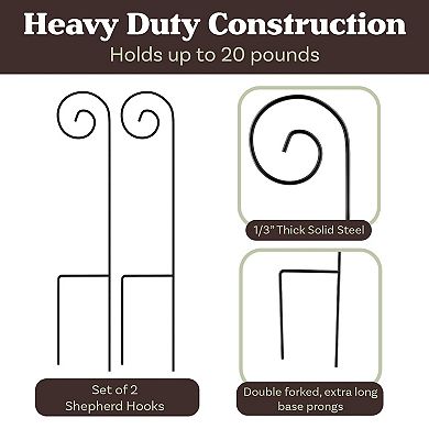 Pure Garden 2-Piece 35-in. Shepherd Hooks