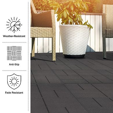 Pure Garden 8-Pack Red Rubber Deck Tiles