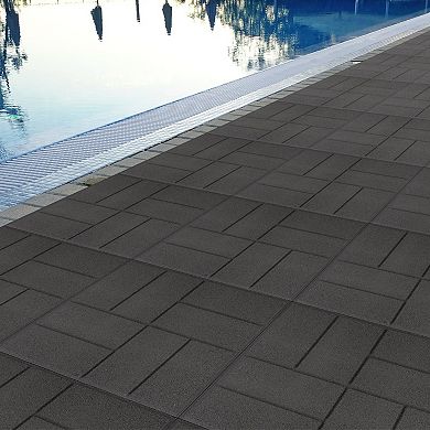 Pure Garden 8-Pack Red Rubber Deck Tiles