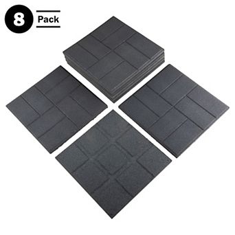 Pure Garden 8-Pack Red Rubber Deck Tiles