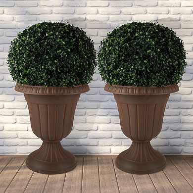 Pure Garden 2-Pack Black Urn Planter Set
