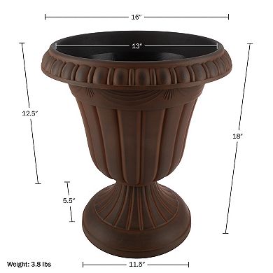 Pure Garden 2-Pack Black Urn Planter Set