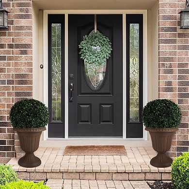 Pure Garden 2-Pack Black Urn Planter Set