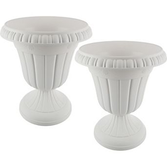 Pure Garden 2-Pack Black Urn Planter Set