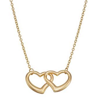 Au Naturale 14k Gold Double Heart Necklace