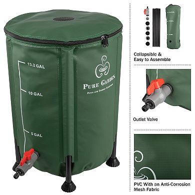 Pure Garden 13.2 Gallon Collapsible Rain Barrel