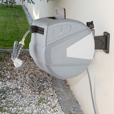 Pure Garden 124-ft. Retractable Hose with Wall Reel