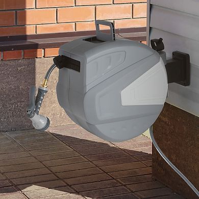 Pure Garden 124-ft. Retractable Hose with Wall Reel