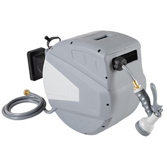 Pure Garden 124-ft. Retractable Hose with Wall Reel