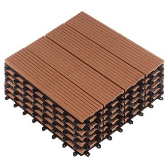 Pure Garden 6-Pack Mocha Outdoor Flooring Deck Tiles