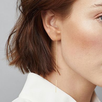 Au Naturale 14k Gold Bar Threader Earrings