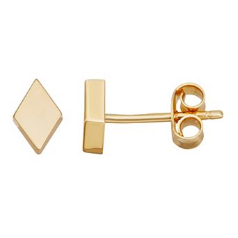 Au Naturale 14k Gold Polished Diamond Shaped Stud Earrings