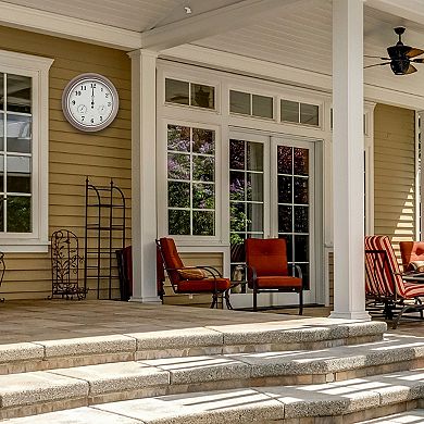 Pure Garden 18-Inch Copper Wall Clock Thermometer
