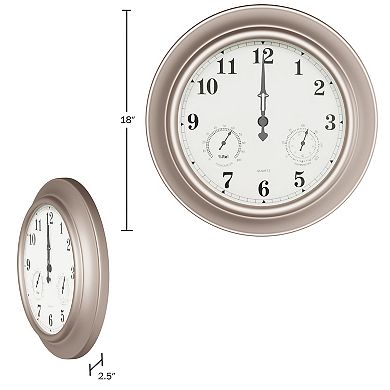 Pure Garden 18-Inch Copper Wall Clock Thermometer