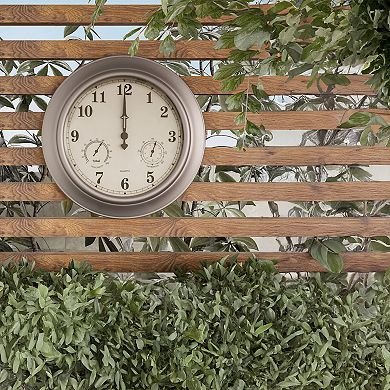 Pure Garden 18-Inch Copper Wall Clock Thermometer