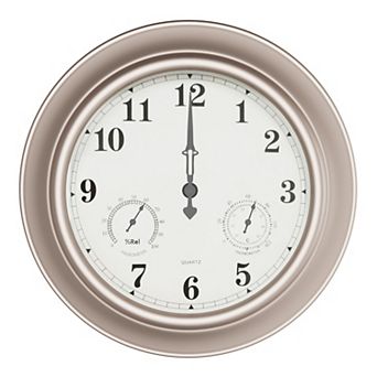 Pure Garden 18-Inch Copper Wall Clock Thermometer
