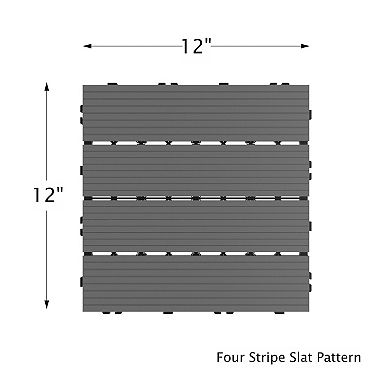 Pure Garden 6-Pack Brown Interlocking Deck Tiles