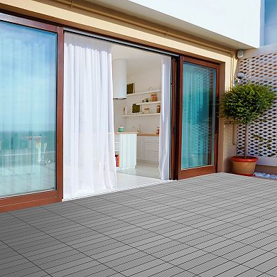 Pure Garden 6-Pack Brown Interlocking Deck Tiles