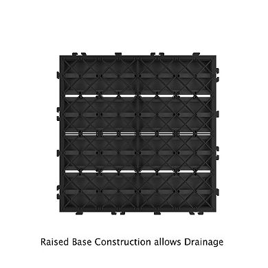 Pure Garden 6-Pack Brown Interlocking Deck Tiles