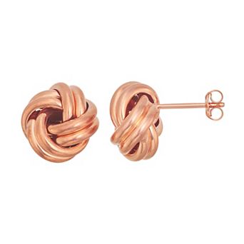 Au Naturale 10k Rose Gold Polished Love Knot Earrings