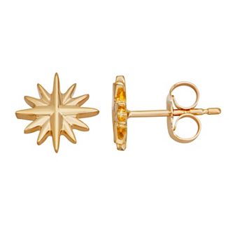 Au Naturale 10k Yellow Gold North Star Stud Earrings