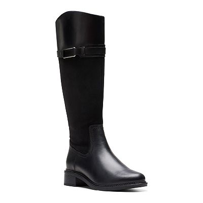 Clarks tall black boots online